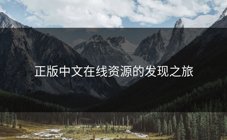 正版中文在线资源的发现之旅