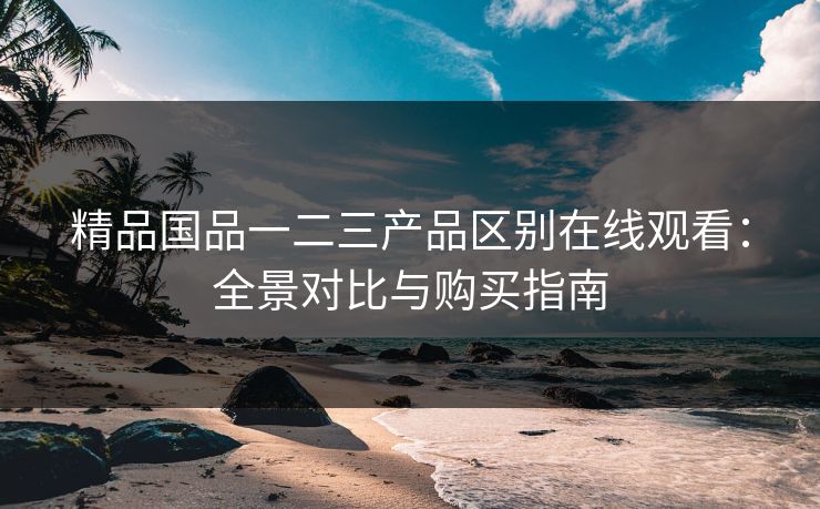 精品国品一二三产品区别在线观看：全景对比与购买指南