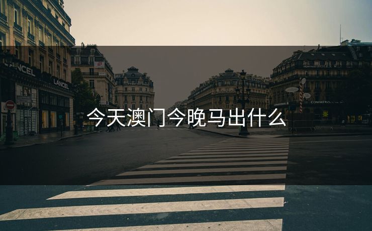 今天澳门今晚马出什么