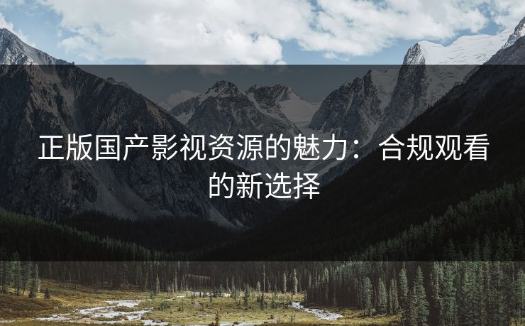 正版国产影视资源的魅力：合规观看的新选择