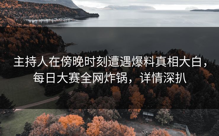主持人在傍晚时刻遭遇爆料真相大白，每日大赛全网炸锅，详情深扒